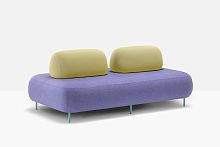 Upholstered sofa buddy oasi 208-209 contemporaryfabricgray