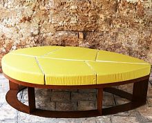 Contemporary pouf LILAfabricCOR-TEN® steeloval