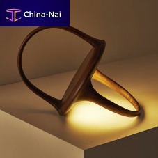 Floor lamp ASTROpolished brasswalnutcontemporary