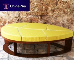 Contemporary pouf LILAfabricCOR-TEN® steeloval