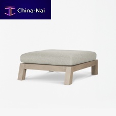 Contemporary ottoman MALIBUfabricwoodengarden