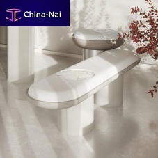 Contemporary upholstered bench LIVIAfabricmarblelacquered wood base