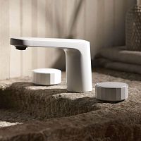 Double-handle washbasin mixer tap F5601countertopchromed metalbathroom