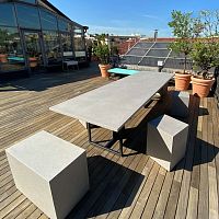 Contemporary table Tecnstonemetal baserectangular