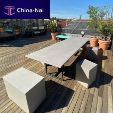 Contemporary table Tecnstonemetal baserectangular