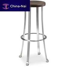 Contemporary bar stool DIVINOoakstainless steel base4-legged