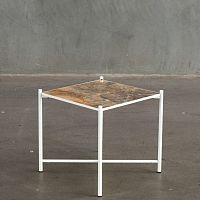 Contemporary side table metalmarblesquare