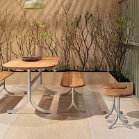 Contemporary bench ATLASoakgalvanised steelfor restaurant