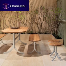 Contemporary bench ATLASoakgalvanised steelfor restaurant
