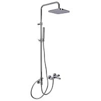 Wall-mounted shower set F3934/2contemporarywith hand showerwith fixed-column shower head
