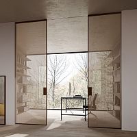 Interior door LINEAglasstempered glassaluminum