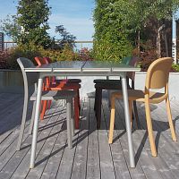 Contemporary table RUNwoodanodized aluminumanodized aluminum base