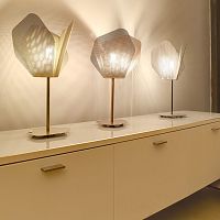 Table lamp PETAL N�42polished stainless steelcontemporarycorded