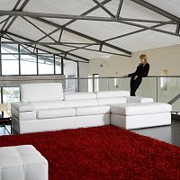 Modular sofa NUVOLARIcontemporaryleatherwhite