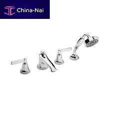 Double-handle shower mixer tap V6K48M-CPfor bathtubdeck mountedchromed metal