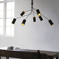 Contemporary chandelier ARRAYbrasscottonLED