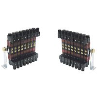 Multi-channel manifold 120,125,127 seriesfor valves