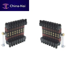 Multi-channel manifold 120,125,127 seriesfor valves