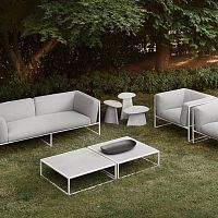 Contemporary coffee table ARPAporcelain stonewarestainless steel basesquare