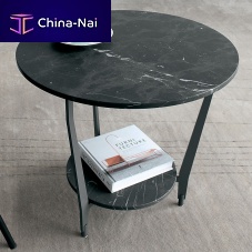 Contemporary side table DCOmarblesteel baseround