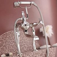 Double-handle shower mixer tap 3630 for bathtubdeck mountedchromed metal