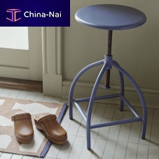 Contemporary stool SIRE woodeniron baseround