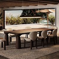 Contemporary dining table Mansfieldwalnutwalnut baserectangular