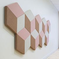 Wall-mounted acoustic panel FAZETTfabricMDFstone wool