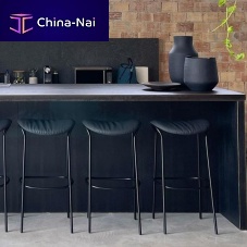 Contemporary bar stool Fundaleatherfabricmetal base