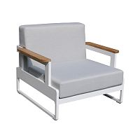 Contemporary armchair CUBEaluminumwith removable cushiongray