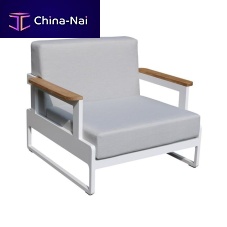 Contemporary armchair CUBEaluminumwith removable cushiongray
