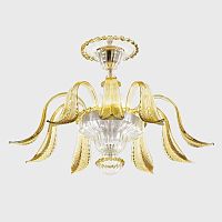 Traditional ceiling light AFRODITE WITH LEAVESMurano glassLEDhandmade