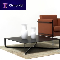 Contemporary coffee table XLwalnutwood veneermetal