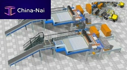 High level infeed palletizer bagfor boxes