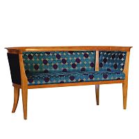 Directoire upholstered bench ART 2232 fabriccherrywood
