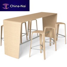 Minimalist high bar table HOC 9177oaklaminated woodHPL