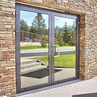 Entry door PLUS LINEaluminumswingcontemporary