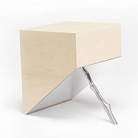 Contemporary side table DZENbamboobrass basesquare