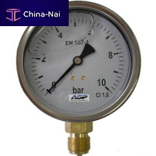 Analog pressure gauge panel-mountstainless steelliquid-filled Bourdon tube
