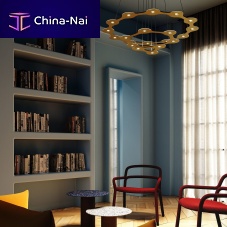 Contemporary chandelier FLAT SATURN 1-2-3polycarbonateanodized aluminumgeometric
