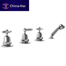 Double-handle shower mixer tap 3256TR308for bathtubcountertopchrome-plated brass