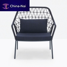 Contemporary armchair PANAREA 3679fabricsteelwith removable cushion