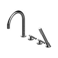 Double-handle bathtub mixer tap E-11469-LM57Bdeck mountedchromed metalbathroom