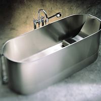 Oval bathtub NEO-TUB : 8970free-standingstainless steel