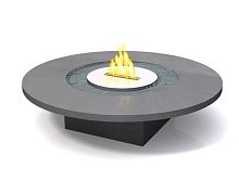 Contemporary table 917concreteroundwith bioethanol burner