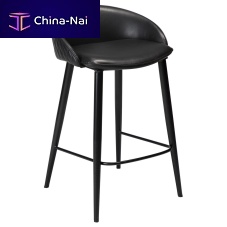 Traditional bar stool DUALleathervelvetsteel base