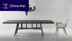 Contemporary table LAGOONoakwalnutrectangular