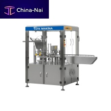 Container filling machine for dairy productsfor the food industry
