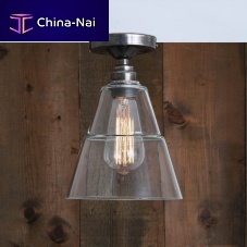 Contemporary ceiling light RIGALE glassbrasshalogen