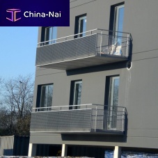 Galvanised steel railing PRESS-LOCKEDwire meshoutdoorfor stair